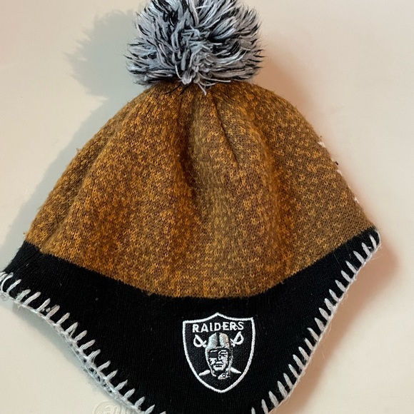 Infant Raiders Pom-Pom Beanie - Brown and Black - Picture 1 of 3